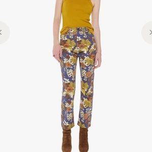 NWT MOTHER High Waisted Rider Ankle- Bunch Blooms